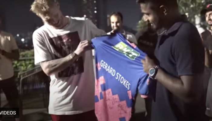 IPL 2021: Rajasthan Royals hold emotional farewell for injured Ben Stokes, gift jersey with late father’s name - WATCH