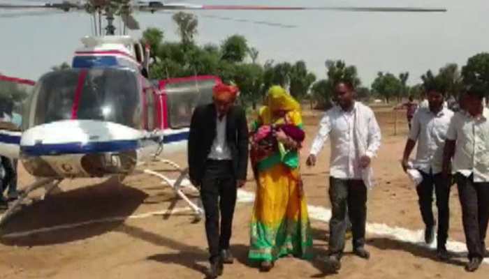 Family in Rajasthan village hires helicopter to bring home first girl child