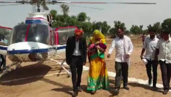 Family in Rajasthan village hires helicopter to bring home first girl child