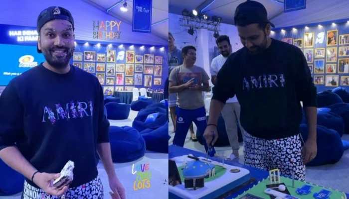 Happy Birthday Rohit Sharma: Hitman celebrates his 34th with wife Ritika Sajdeh and Mumbai Indians team Happy Birthday Rohit Sharma: Hitman celebrates his 34th with wife Ritika Sajdeh and Mumbai Indians team