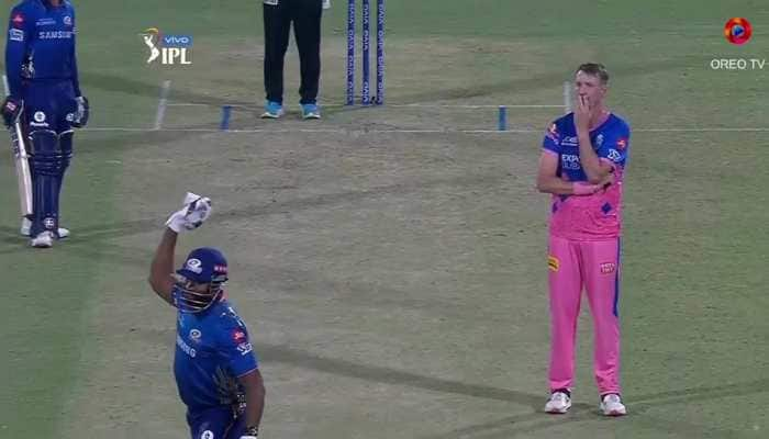 IPL 2021: Kieron Pollard cheers for ball to reach boundary after being hit by Chris Morris bouncer on head - WATCH