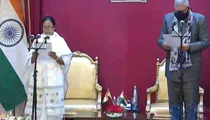 Mamata Banerjee sworn-in as West Bengal CM for 3rd time amid protests over post-poll violence Mamata Banerjee sworn-in as West Bengal CM for 3rd time amid protests over post-poll violence