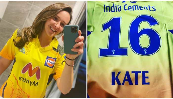 IPL 2021: CSK gift England's Kate Cross with personalised jersey; cricketer says 'when tournament restarts, I can whistle from home' IPL 2021: CSK gift England's Kate Cross with personalised jersey; cricketer says 'when tournament restarts, I can whistle from home'