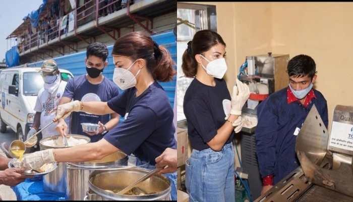 Jacqueline Fernandez helps feed people, interacts with COVID warriors