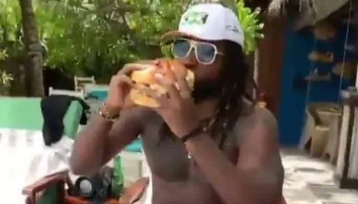 Chris Gayle chills in Maldives, enjoys jumbo lobster burger - WATCH