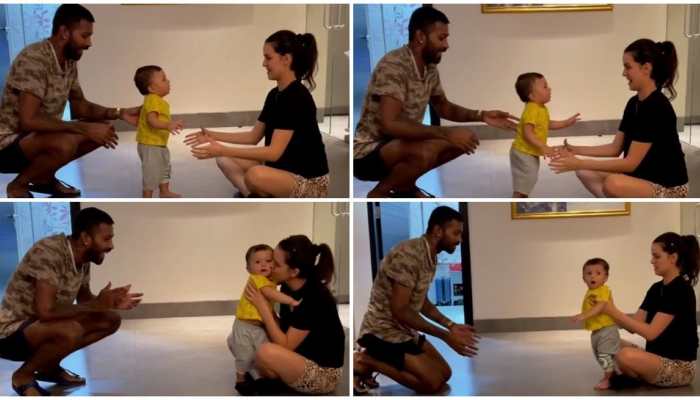 Parenting goals: Hardik Pandya and wife Natasa Stankovic teach son Agastya to walk - See pics Parenting goals: Hardik Pandya and wife Natasa Stankovic teach son Agastya to walk - See pics