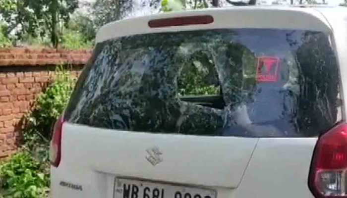 Goons attack BJP MP Subhas Sarkar&#039;s car with stones in Bankura, minister accuses Trinamool Congress