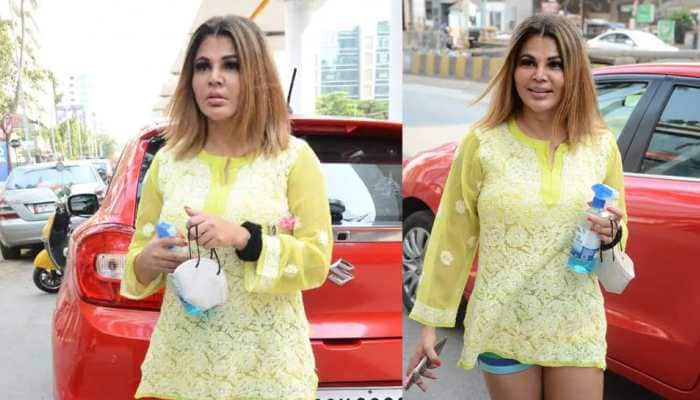 Viral: Rakhi Sawant schools young girls on Mumbai streets, says &#039;Eid manao lekin mask pehno&#039;, later clicks pics with them - Watch