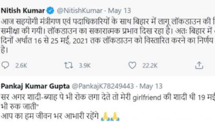 Man requests Bihar CM Nitish Kumar to ban weddings during lockdown, his tweet goes viral!