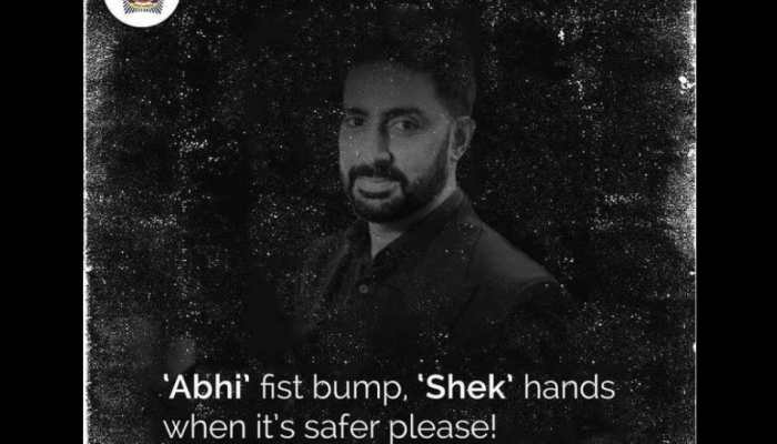 Abhishek Bachchan shares poster by Mumbai Police: &#039;Abhi&#039; fist bump, &#039;Shek&#039; hands later please!&#039;