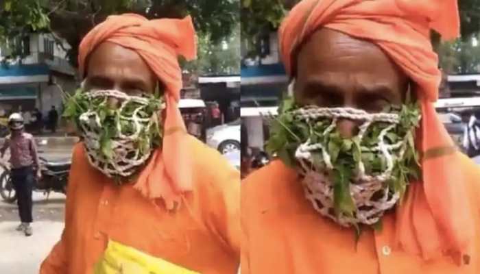 Watch Uttar Pradesh&#039;s Jugaadu Baba, wears herbal mask for COVID-19, video goes viral