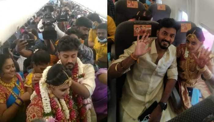 Love is in the air! Tamil Nadu couple ties the knot on-board a chartered flight, DGCA initiates investigation after pics go viral