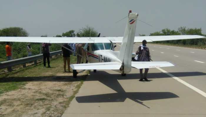 Watch: Two-seater plane makes emergency landing on Noida-Agra Yamuna Expressway