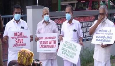 IUML protests outside Lakshadweep Administration Office in Kochi against new regulations