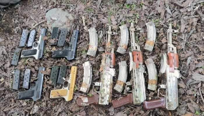 Three AK rifles, four pistols recovered along LoC in Kashmir&#039;s Tangdhar: Police