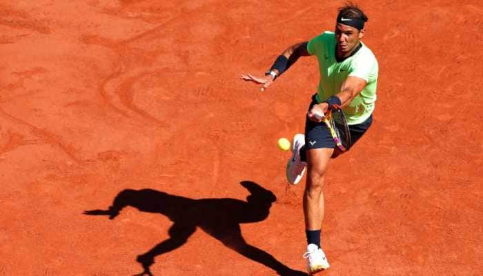 Rafa Nadal returns Alexei Popyrin of Australia during their 2021 French Open first round match in Paris. (Photo: Reuters)