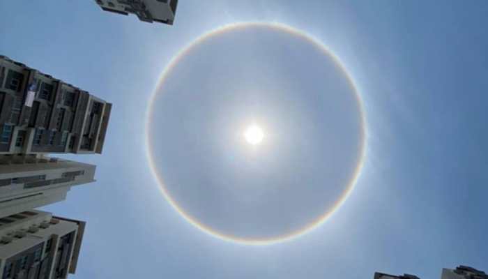 Sun's halo' witnessed in Hyderabad, see stunning photos of rare event |  News | Zee News