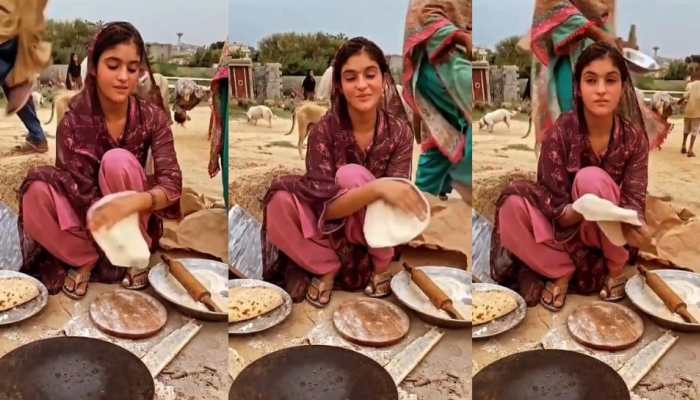 Viral video of a beautiful girl making rotis has driven netizens crazy, many call her a &#039;Bollywood actress&#039;!