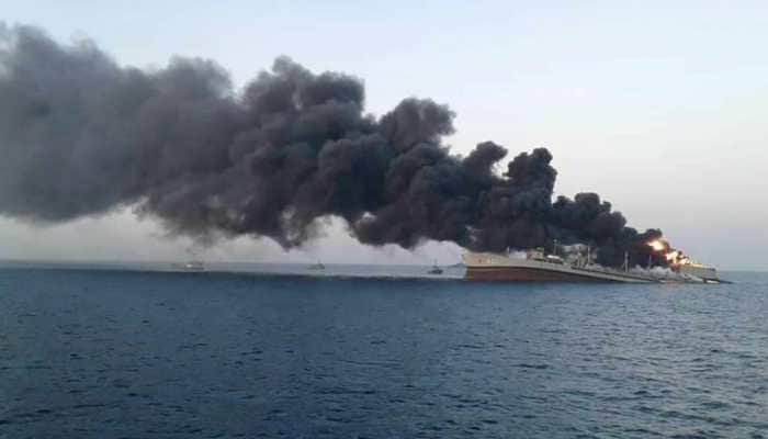 Iran&#039;s largest navy ship catches fire, sinks at Gulf of Oman: Report