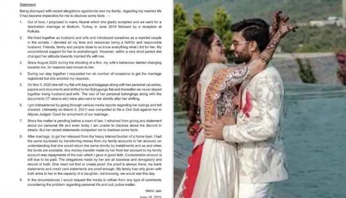 We lived together as husband and wife: TMC MP Nusrat Jahan’s estranged husband Nikhil Jain on marital discord