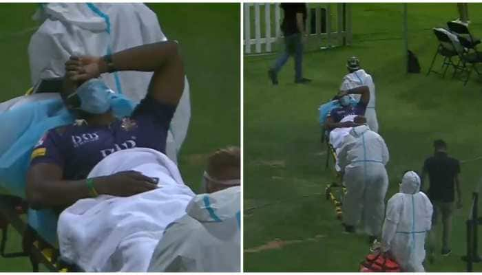 Andre Russell leaves field on stretcher after a nasty blow during PSL 2021 match - WATCH