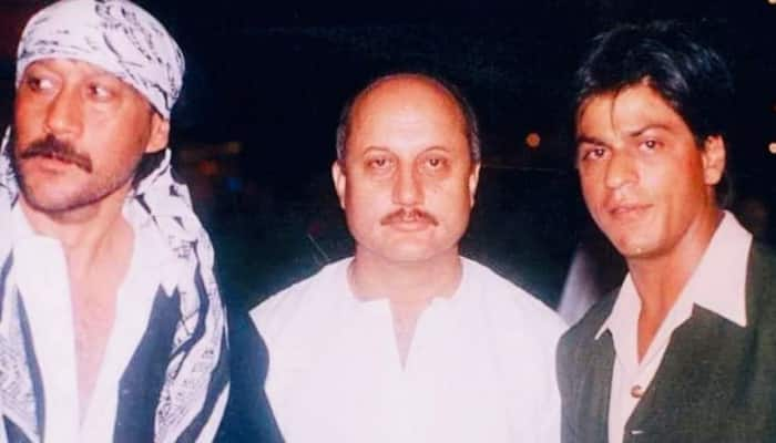 Anupam Kher shares an old photo with Shah Rukh Khan and Jackie Shroff, actor Tiger Shroff reacts!