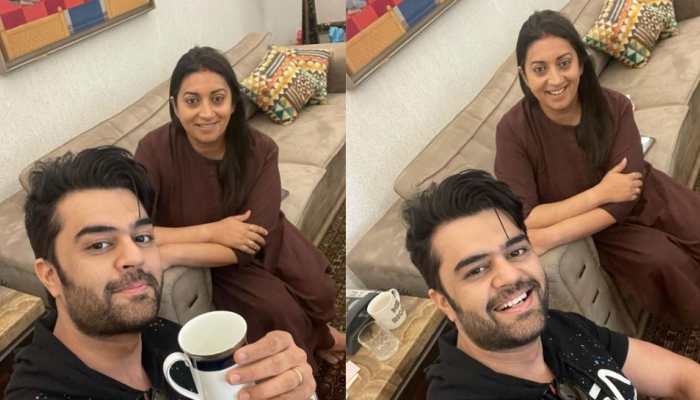 'Kya time aa gaya hai', says Maniesh Paul as Smriti Irani offers him 'kaadha' instead of tea!