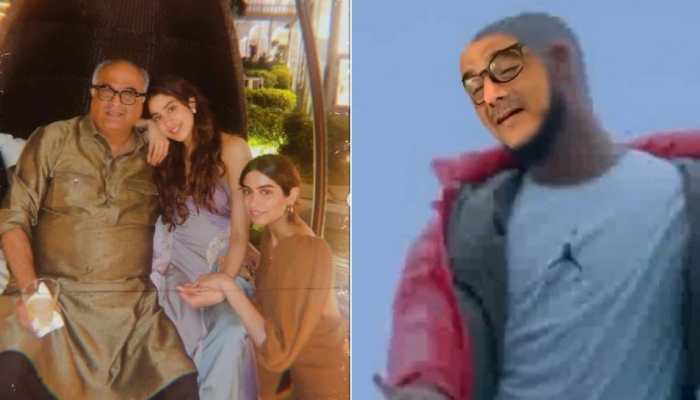 Father&#039;s Day Special: Janhvi Kapoor recreates Drake&#039;s Hotline Bling with dad Boney Kapoor - Watch