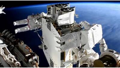 Astronauts finish 1st solar arrays installation outside International Space Station