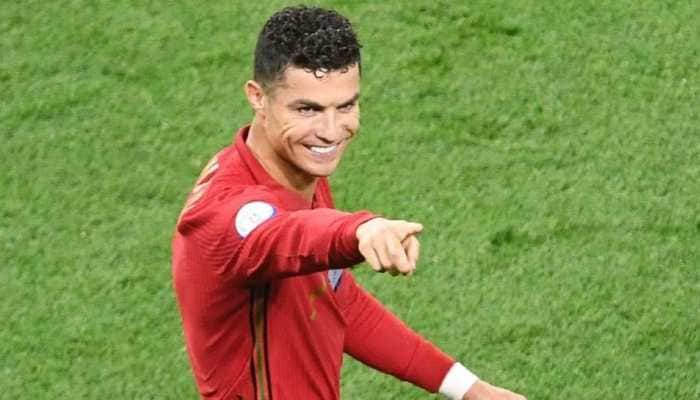 Portugal captain Cristiano Ronaldo celebrates after scoring against France in their UEFA Euro 2020 clash. (Source: Twitter)