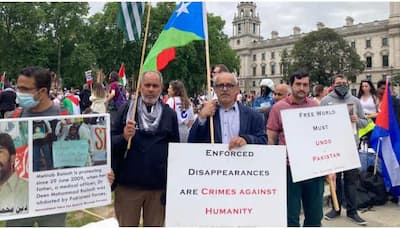 Free Balochistan Movement stage protest before British Parliament against Pakistani atrocities