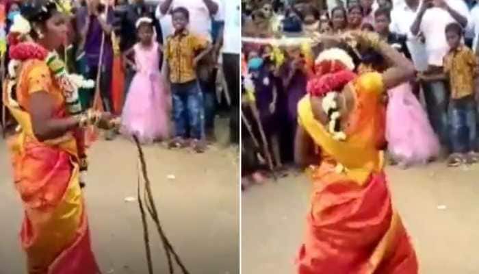 Martial arts in saree! This bride&#039;s amazing skills leaves wedding guests amazed - Watch