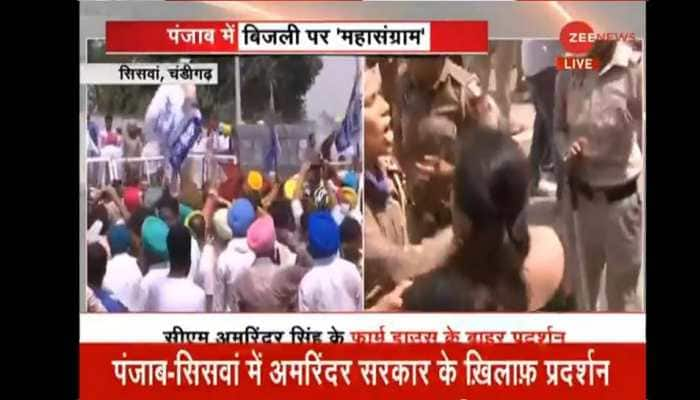 Punjab Police douse water cannon at AAP workers trying to gherao CM&#039;s house