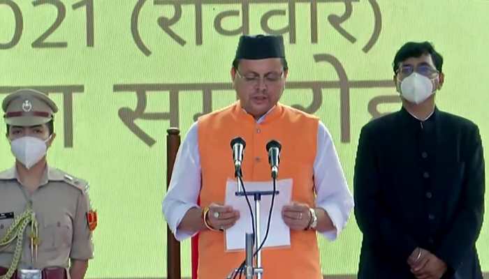 Pushkar Singh Dhami takes oath as new Uttarakhand Chief Minister