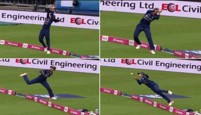 Harleen Deol takes a jaw-dropping catch during India women’s T20I opener vs England - WATCH