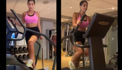 Nora Fatehi gives weekend workout inspiration, looks stunning in a pink sports bra and black biker shorts!