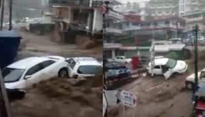 Heavy rains cause flash flood in Himachal’s Dharamshala, scary visuals surface- Watch 