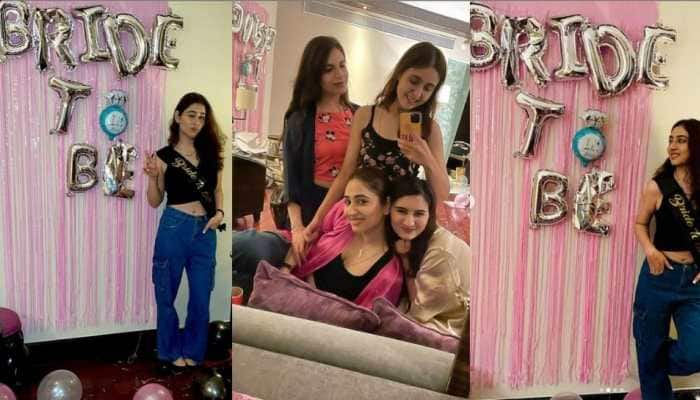 Disha Parmar enjoys crazy bachelorette party with girl-gang, Rahul Vaidya calls her ‘My Bride’ - See pics