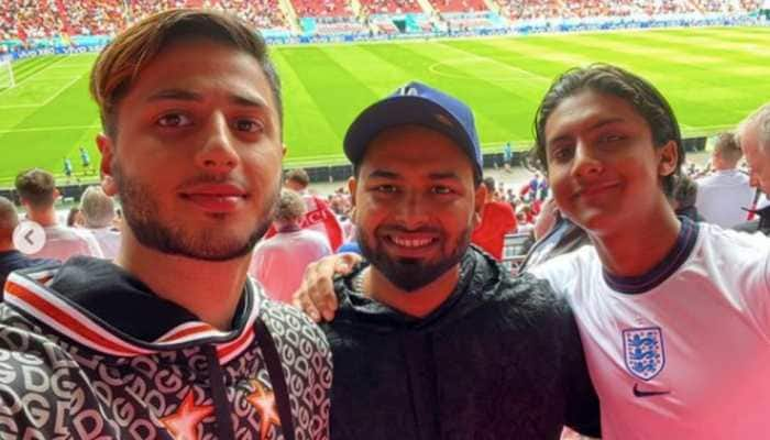 India wicketkeeper batsman Rishabh Pant (centre) at the England-Germany UEFA Euro 2020 Round of 16 match at the Wembley in London. (Source: Instagram) 