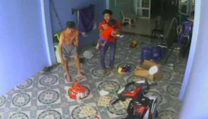 Viral video: Snake tries to follow toddler inside the house, watch what happened next