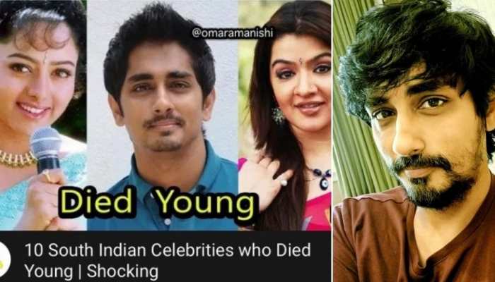Actor Siddharth reports YouTube video that claimed he&#039;s dead, gets bizarre response!