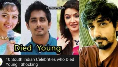 Actor Siddharth reports YouTube video that claimed he's dead, gets bizarre response!