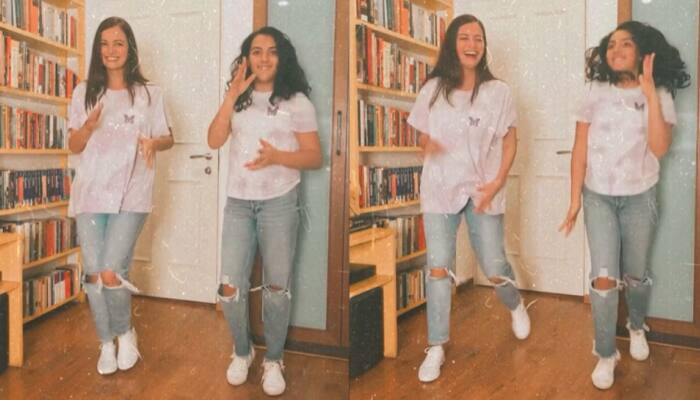 Dia Mirza and stepdaughter Samaira Rekhi twin in white and dance together - Check video