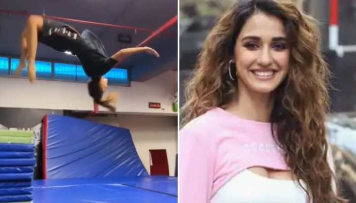 Disha Patani breaks the internet with super impressive back-flip, Sussanne Khan says 'wow' - Watch!