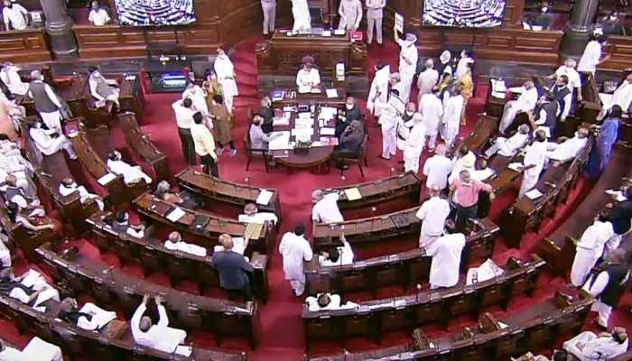 Pegasus row: Bedlam in Rajya Sabha, TMC MPs tear paper as IT Minister reads a statement