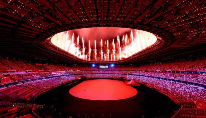 Fireworks at the grand opening ceremony of the Tokyo Olympics. (Source: Twitter)