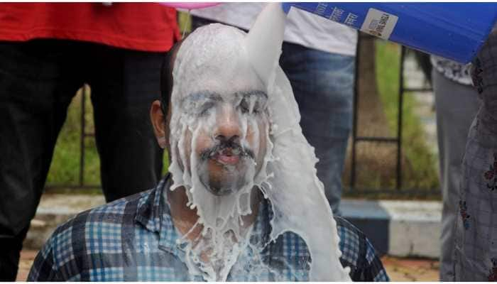 TMCP members poured fake or prosthetic milk in a unique protest