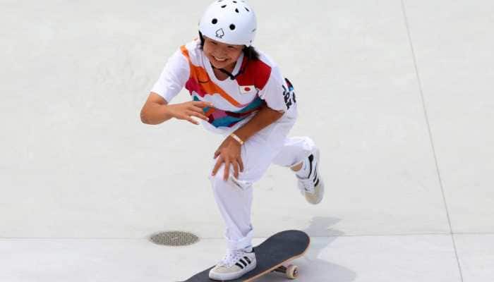 Japan's Momiji Nishiya at 13 won the women's street gold in skateboarding event at Tokyo Olympics. (Source: Twitter)