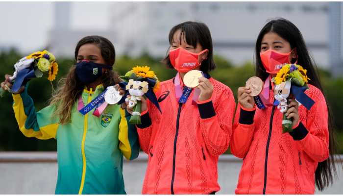 Tokyo Olympics: Japan&#039;s 13-year-old Momiji Nishiya claims first gold in women&#039;s skateboarding