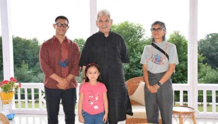 Aamir Khan, Kiran Rao meet J-K Lt Gov Manoj Sinha at Raj Bhavan, discuss new film policy of state